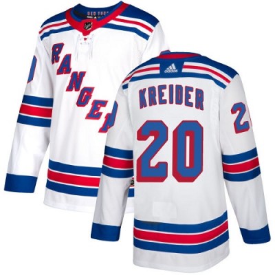Adidas New York Rangers #20 Chris Kreider White Road Authentic Stitched NHL Jersey